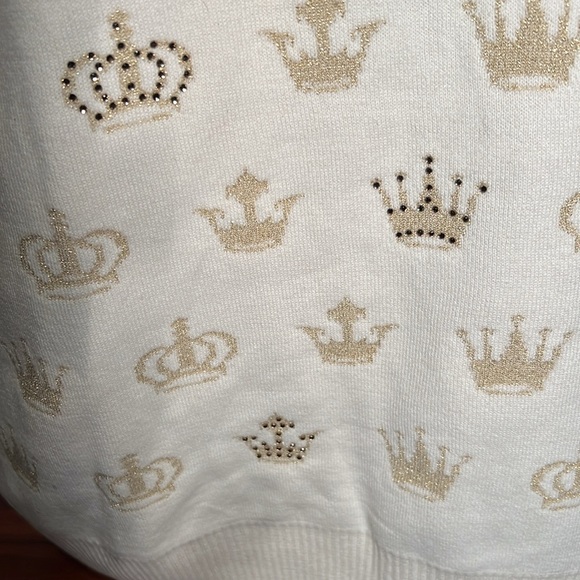 Charter Club, XL, NWT,gold thread, and rhinestone embellished sweater - Picture 9 of 10